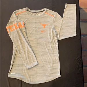 Gray heather Nike Texas Dri-fit long sleeve fitted